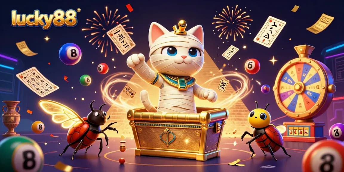 Engage in thrilling lottery excitement with lucky88 highlighted in a festive casino scene.
