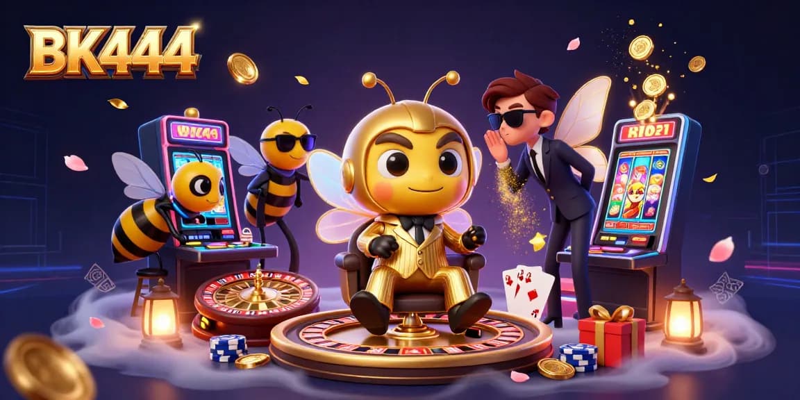 Engage with BK444's thrilling casino adventure, featuring iconic gaming elements and vibrant characters.