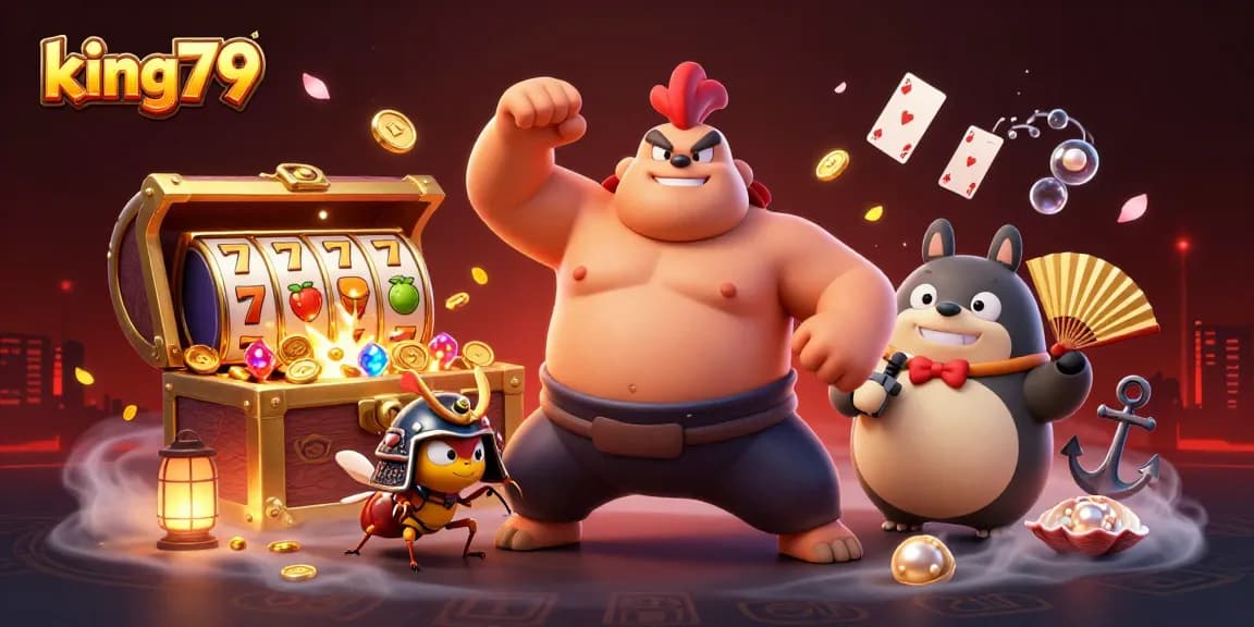 Experience thrilling wins at king79 with dynamic scenes of slot machines and exciting game characters.