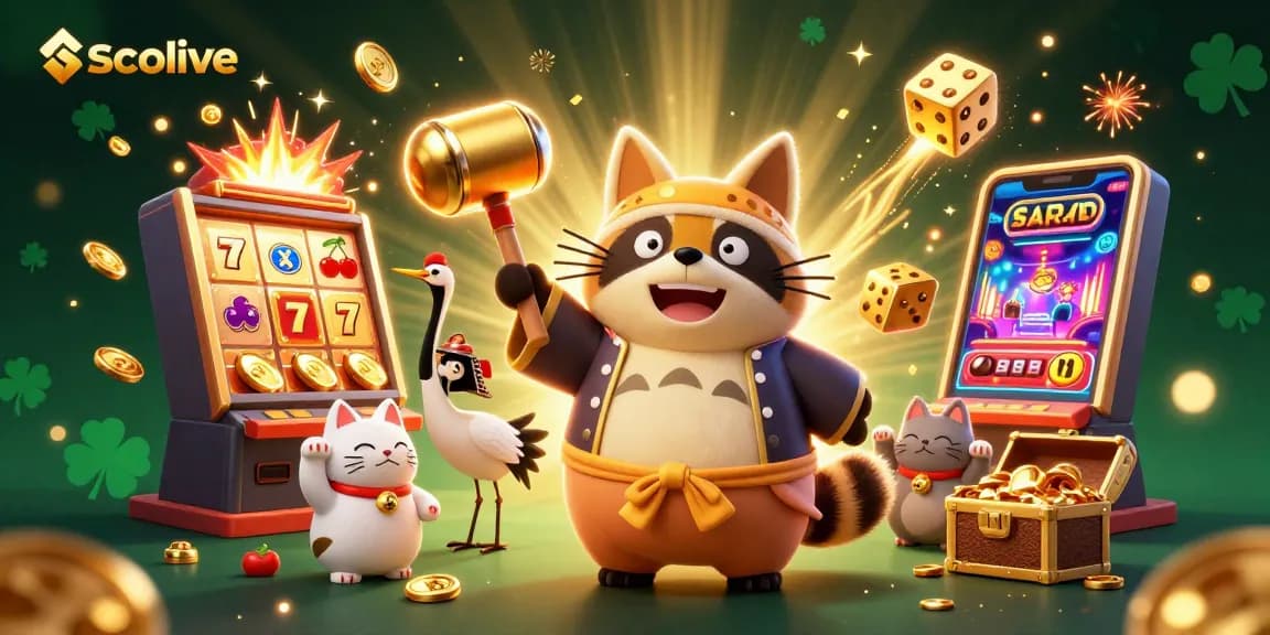 Engage with Socolive's vibrant gaming universe featuring cheerful characters celebrating winning moments.