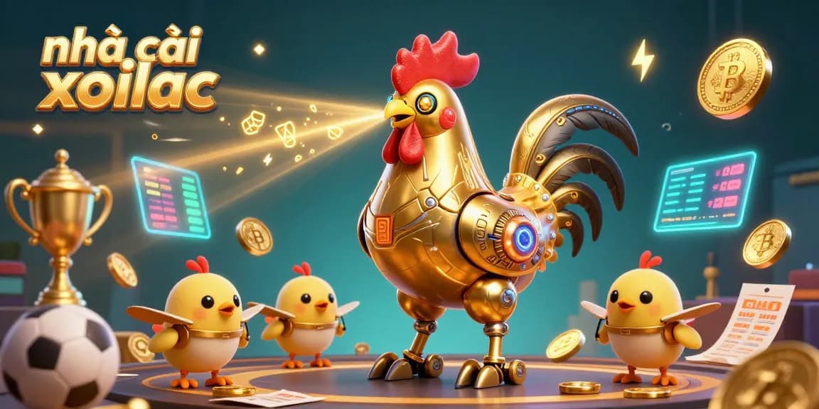 Engaging sports betting scene with the nhà cái xoilac brand, featuring dynamic characters and vibrant elements.