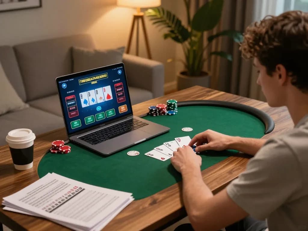 Engaging online gambling experience with jogoluck showcasing a player in an immersive poker game.
