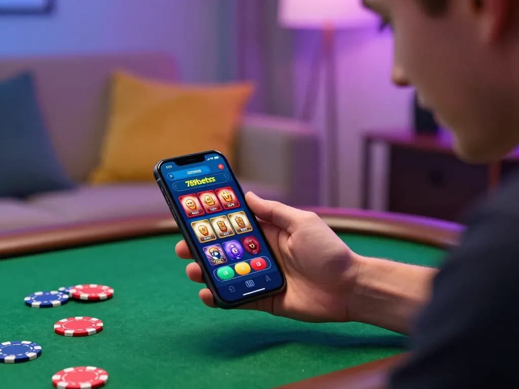 Engaging in strategic gameplay on the 789betss app in a cozy home setting