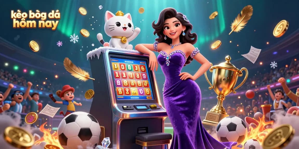 Play kèo bóng đá hôm nay with excitement featuring a glamorous woman and lucky fortune cat.