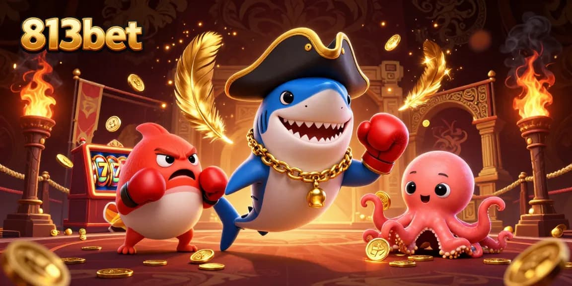 Ganhe com o 813bet! Visualize a ação emocionante do cassino com um tubarão pirata e diversão aquática.