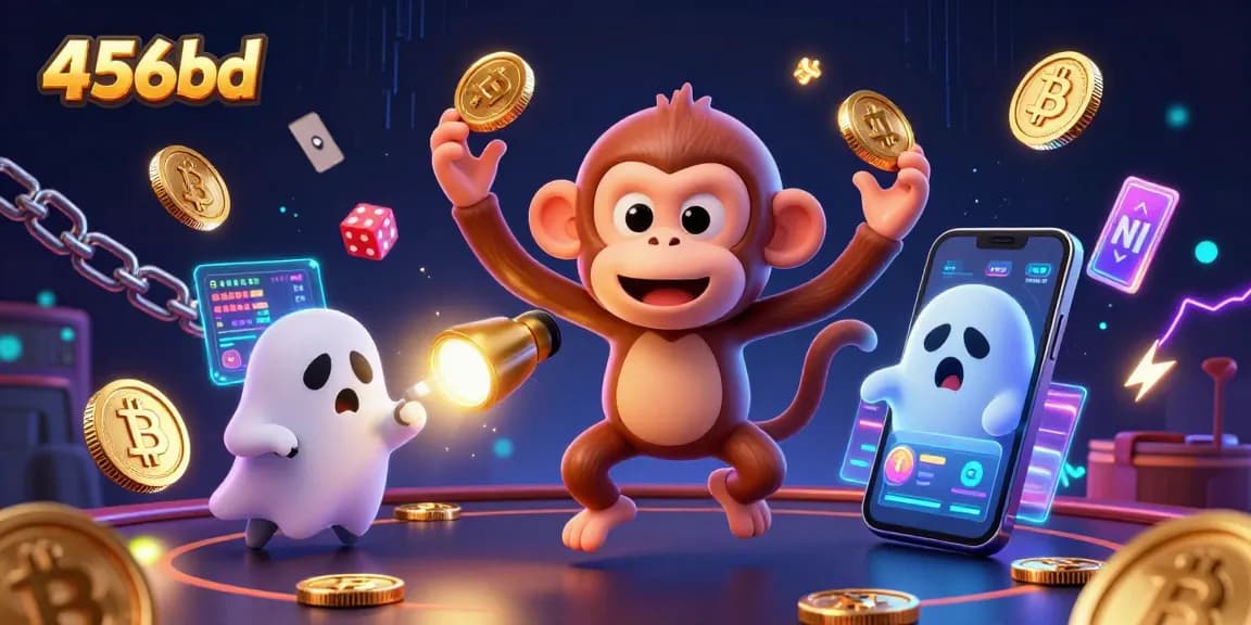 Experience thrilling gameplay with 456bd, featuring a playful poltergeist monkey in a haunted casino.