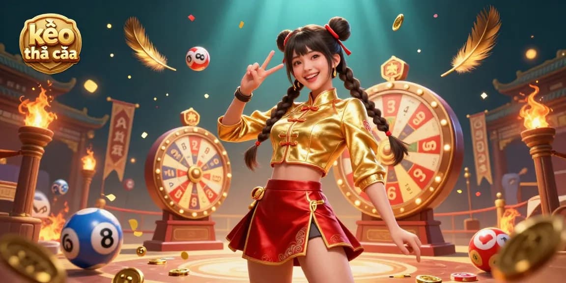 Engage with kèo nhà cái excitement through vibrant 3D illustration showcasing festive prize elements.
