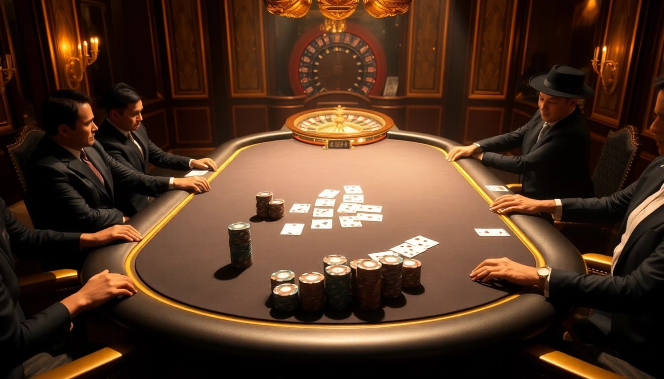 Players enjoying a game at an exclusive poker table featuring the luxury of https://288tbr.com/.