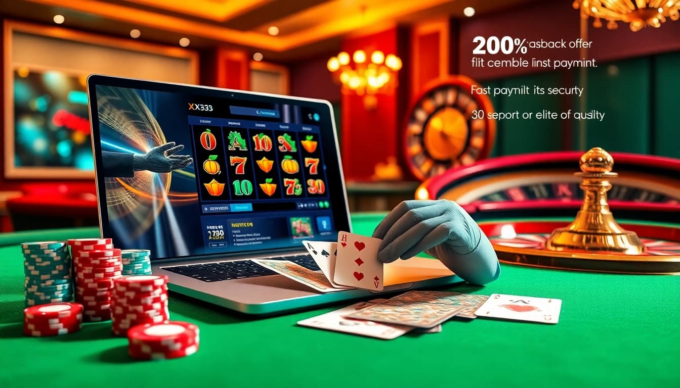Engaging online bets at https://x333.sa.com/ featuring poker chips, cards, and roulette action