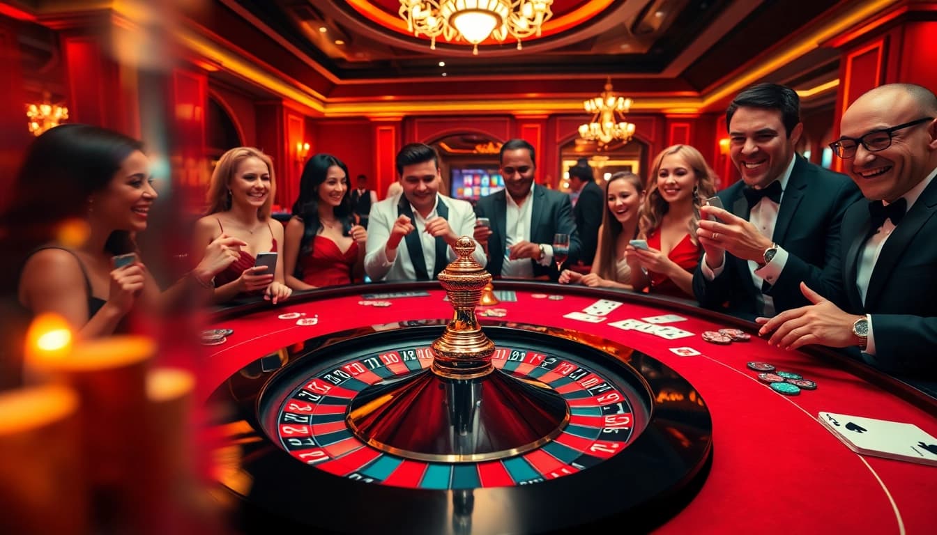 Expérimentez le site de paris sportif France avec des joueurs enthousiastes autour d'une table de casino.