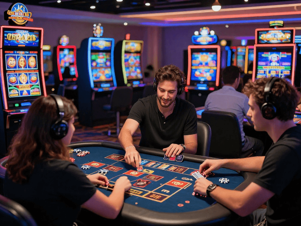 Experience the excitement of online gaming at https://vin88-casino.games/ featuring diverse players and vivid casino visuals.