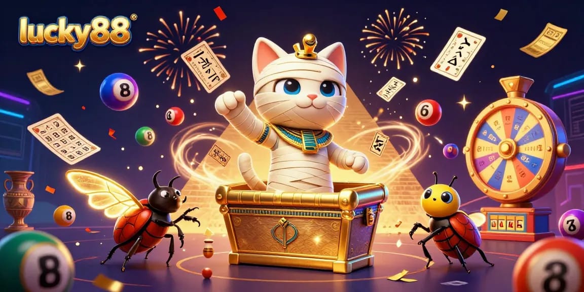 Engage in thrilling lottery excitement with lucky88 highlighted in a festive casino scene.