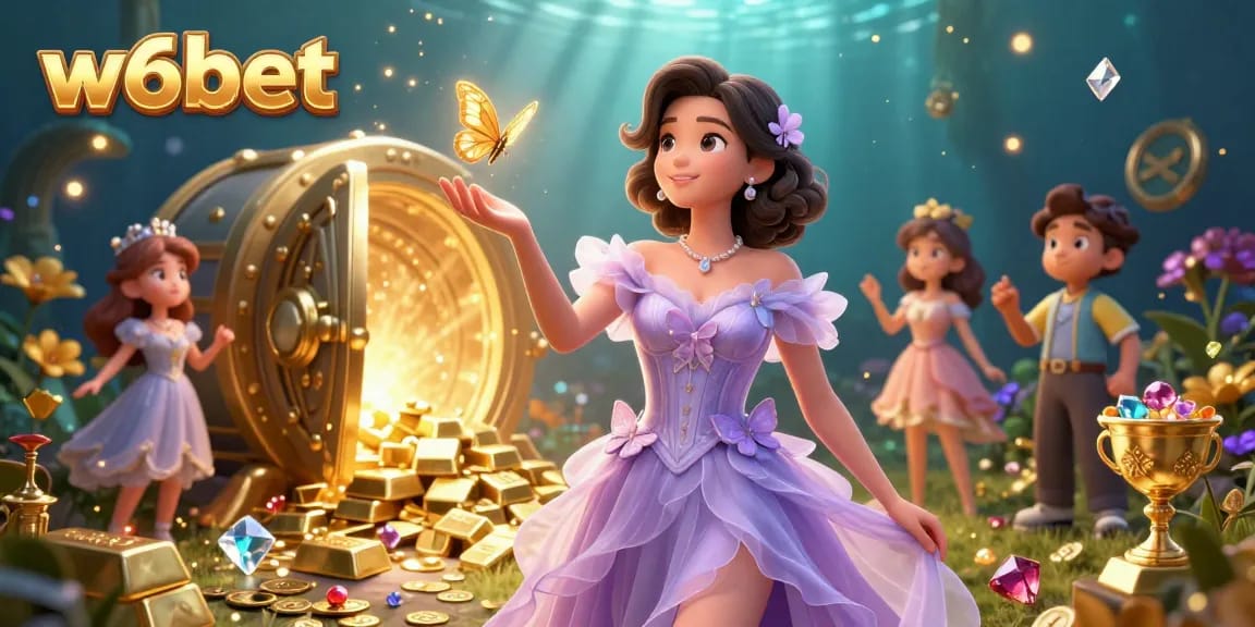 Participe de uma jogabilidade emocionante no w6bet com uma cena de cassino vibrante repleta de tesouros e bônus.