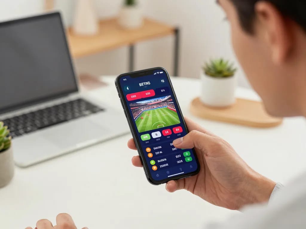Betting action at home with 688v, showing mobile sports betting interface and game analytics