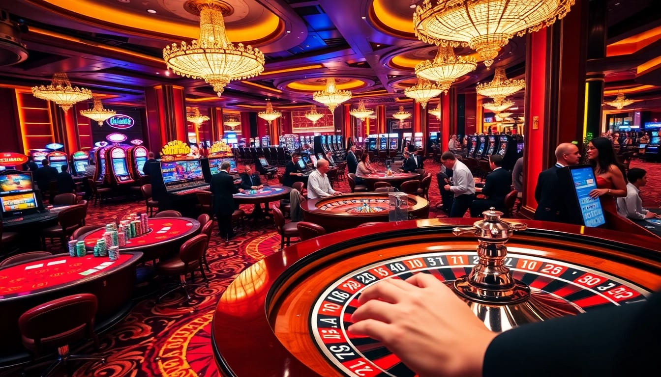 L567 players enjoying an exciting casino experience at roulette and slot machines.