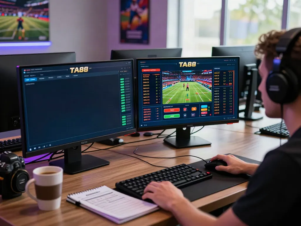 Exciting online gambling setup on TA88 platform showcasing player engagement with betting odds and live casino.