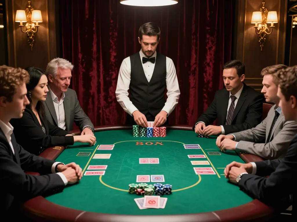Players engaging in intense poker gameplay at a casino table, showcasing lc888 log and thrilling atmosphere.