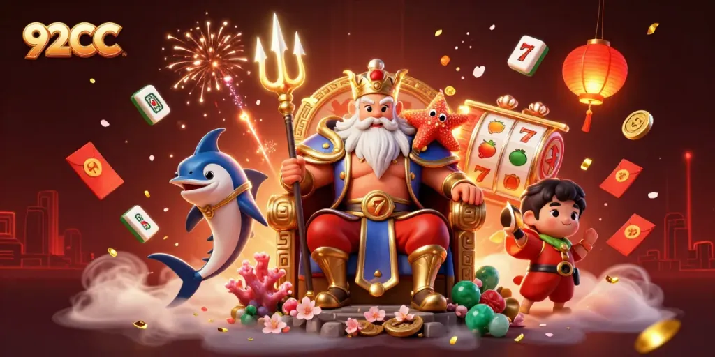 Experience action-packed gaming at 92CC with vibrant casino elements!