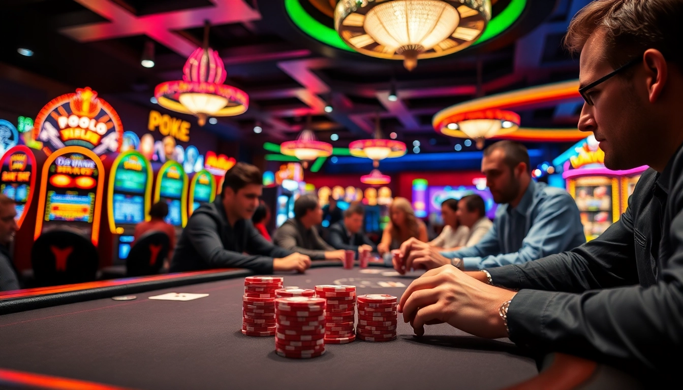 Découvrez les meilleurs bonus casino en plein milieu d'une scène de jeu dynamique et colorée.