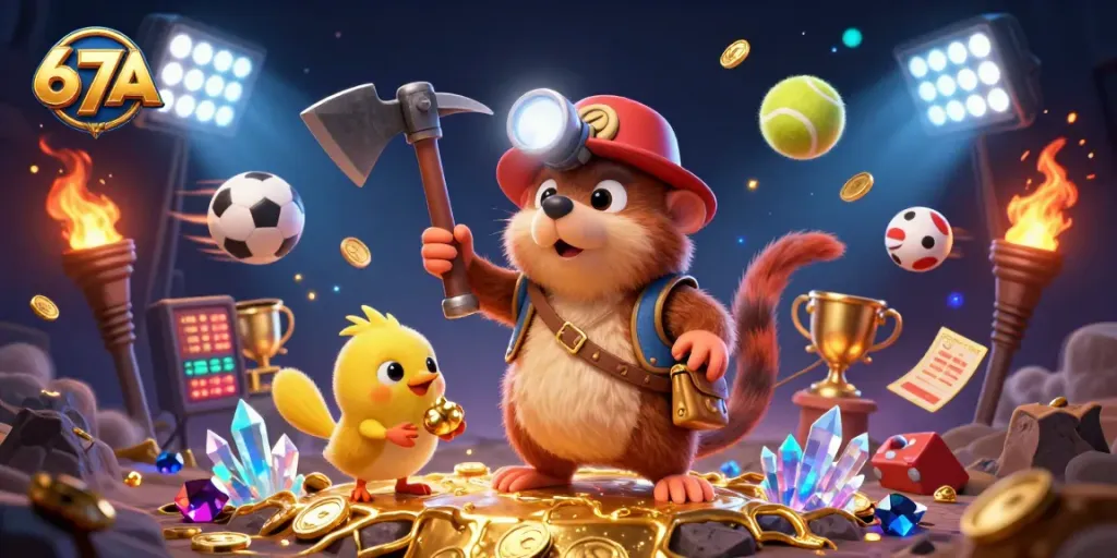 Experience thrilling 67A gaming adventures with energetic treasure hunters amidst dynamic sports elements