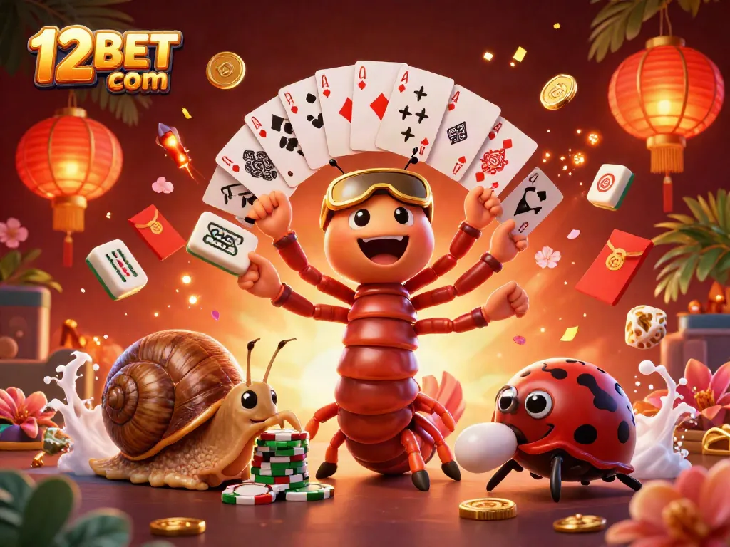 Experience thrilling gaming excitement with 12BET com's vibrant casino illustration.
