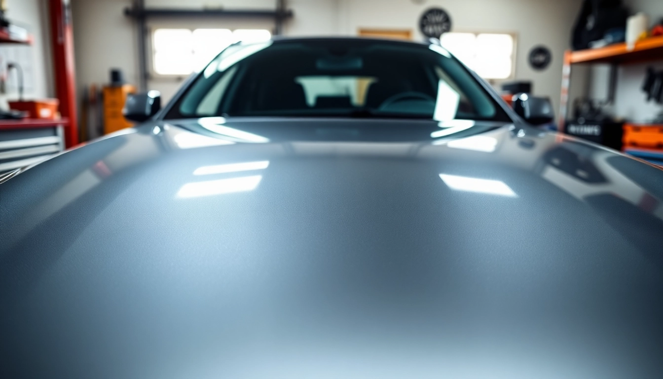 Applying paint protection film near me for a glossy finish on a vehicle.