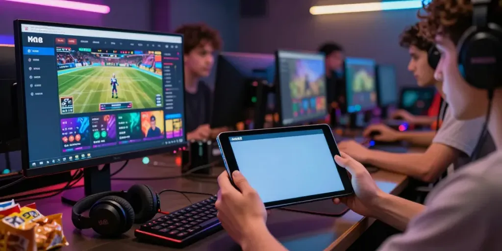 Online gaming excitement at https://man88.hair/ with players using diverse game setups.