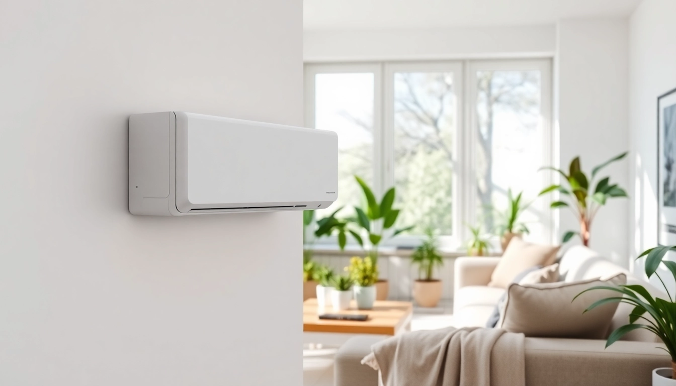 Efficient mini split ac unit in a bright and modern living room setting.