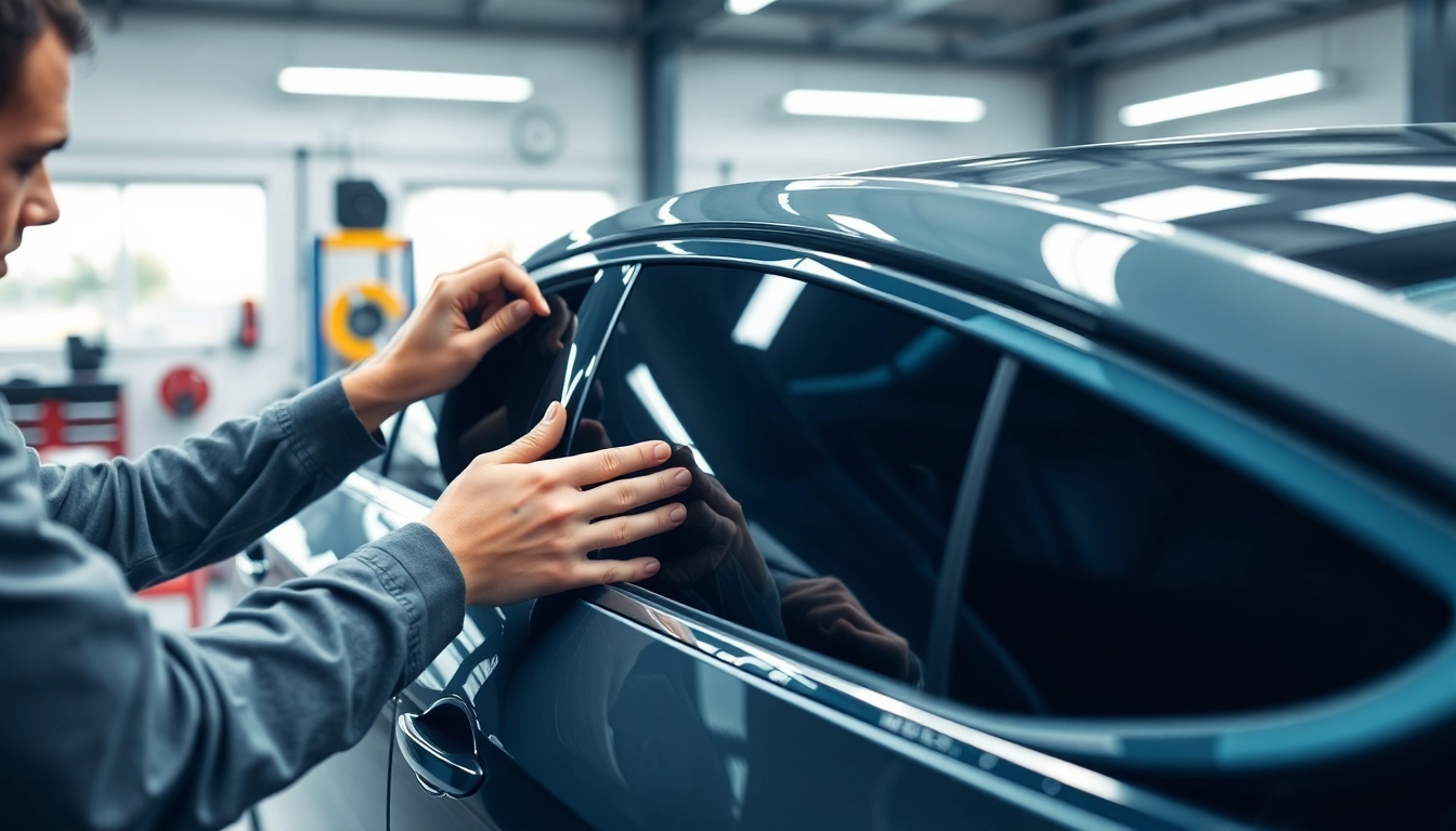 Enhance your ride with the best window tint Chattanooga TN, showcasing expert installation in progress.