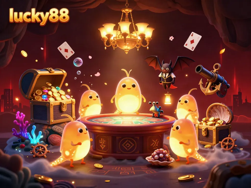 Experience thrilling gameplay at lucky88 with enchanting glowworms lighting a vibrant cave casino.