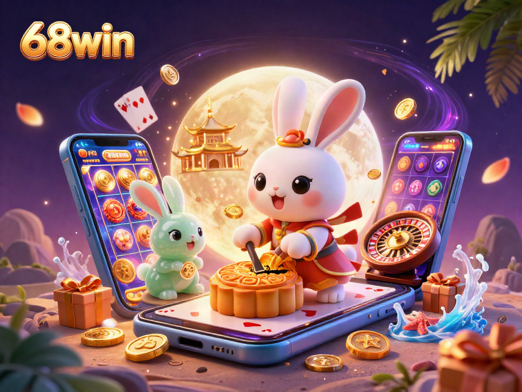 Experience the thrill of 68win casino slots with vibrant moonlit characters and dynamic gaming elements.