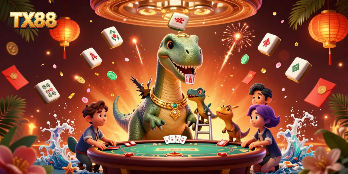 TX88 engages players with an exciting scene of a casino brontosaurus and clever raptor.