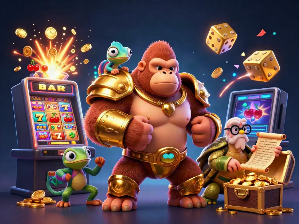 Experience thrilling jackpots at da88 with a vibrant slot machine surrounded by dynamic casino elements.
