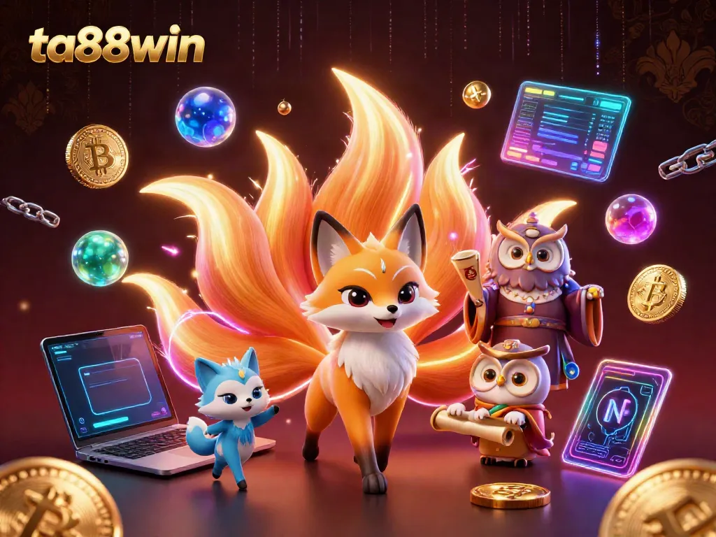 The ta88win platform offers an exciting online casino experience with vibrant elements and unique characters.
