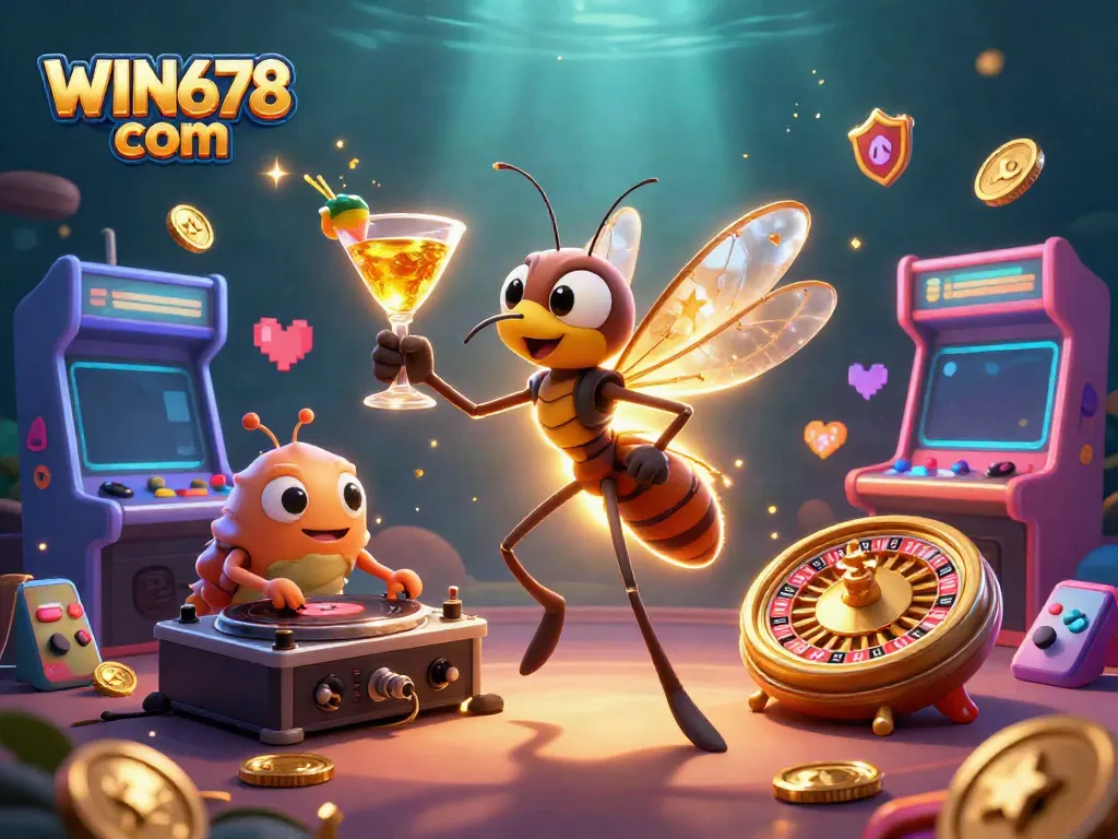 Experience the exciting world of WIN678 com with vibrant characters and dynamic gaming elements in a 3D casino.