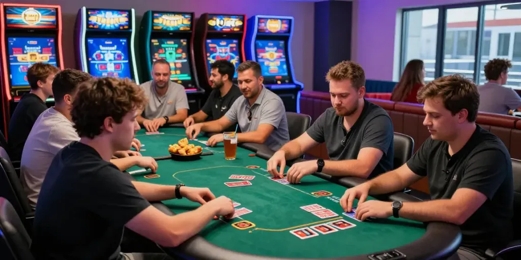 Engaged players enjoying du88's thrilling gaming experience with vibrant atmosphere.