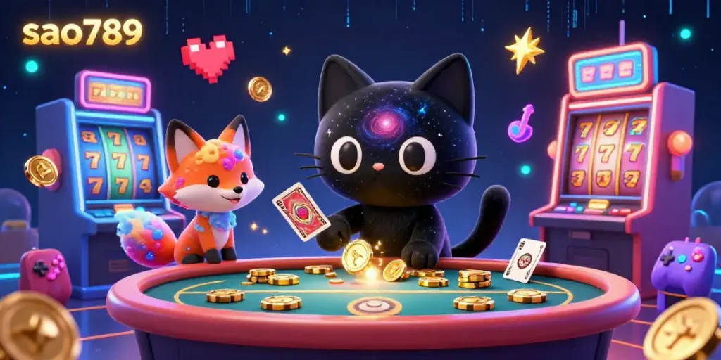Engage with the thrilling world of sao789 as a cosmic black hole cat and nebula fox dominate the casino scene.