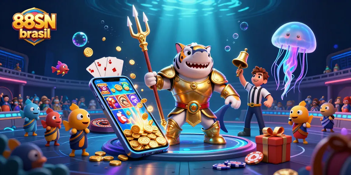 Play thrilling games at 88SN brasil with vibrant slot symbols and exciting casino elements.