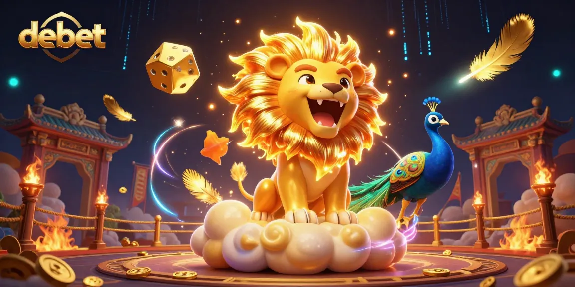 Experience debet gaming action with vibrant golden coins and majestic casino characters.